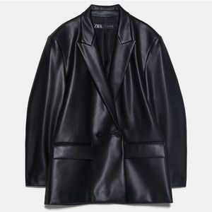NWT Zara Faux Leather Blazer
